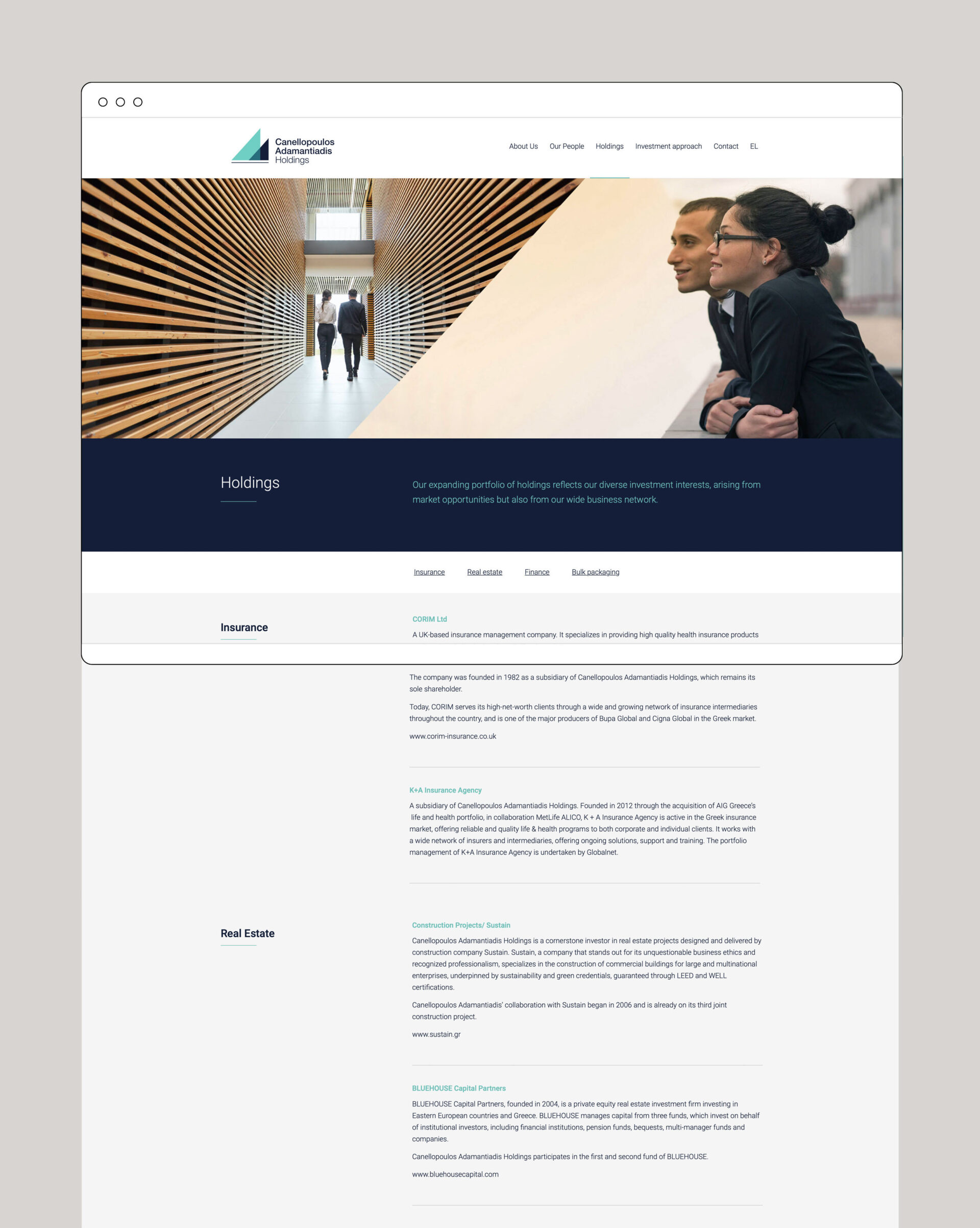 Canellopoulos Adanantiades Holdings Website