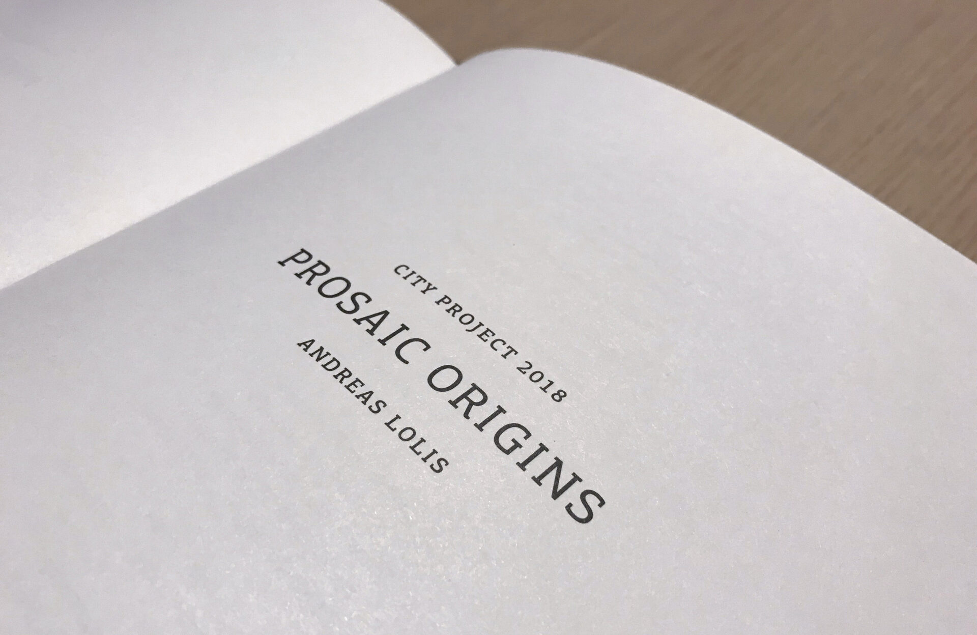 ANDREAS LOLIS Prosaic Origins Catalogue