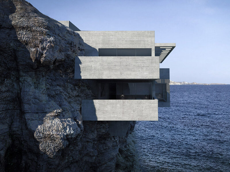 Cliffhanging house in Cyclades