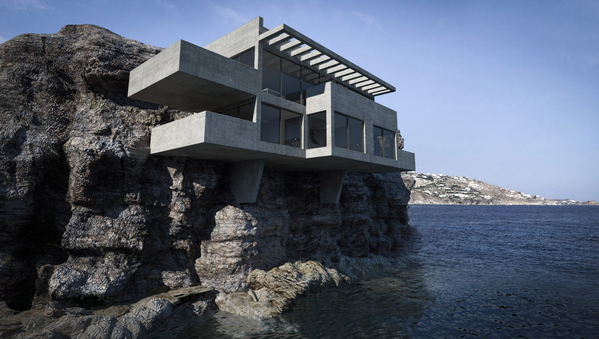 Cliffhanging house in Cyclades