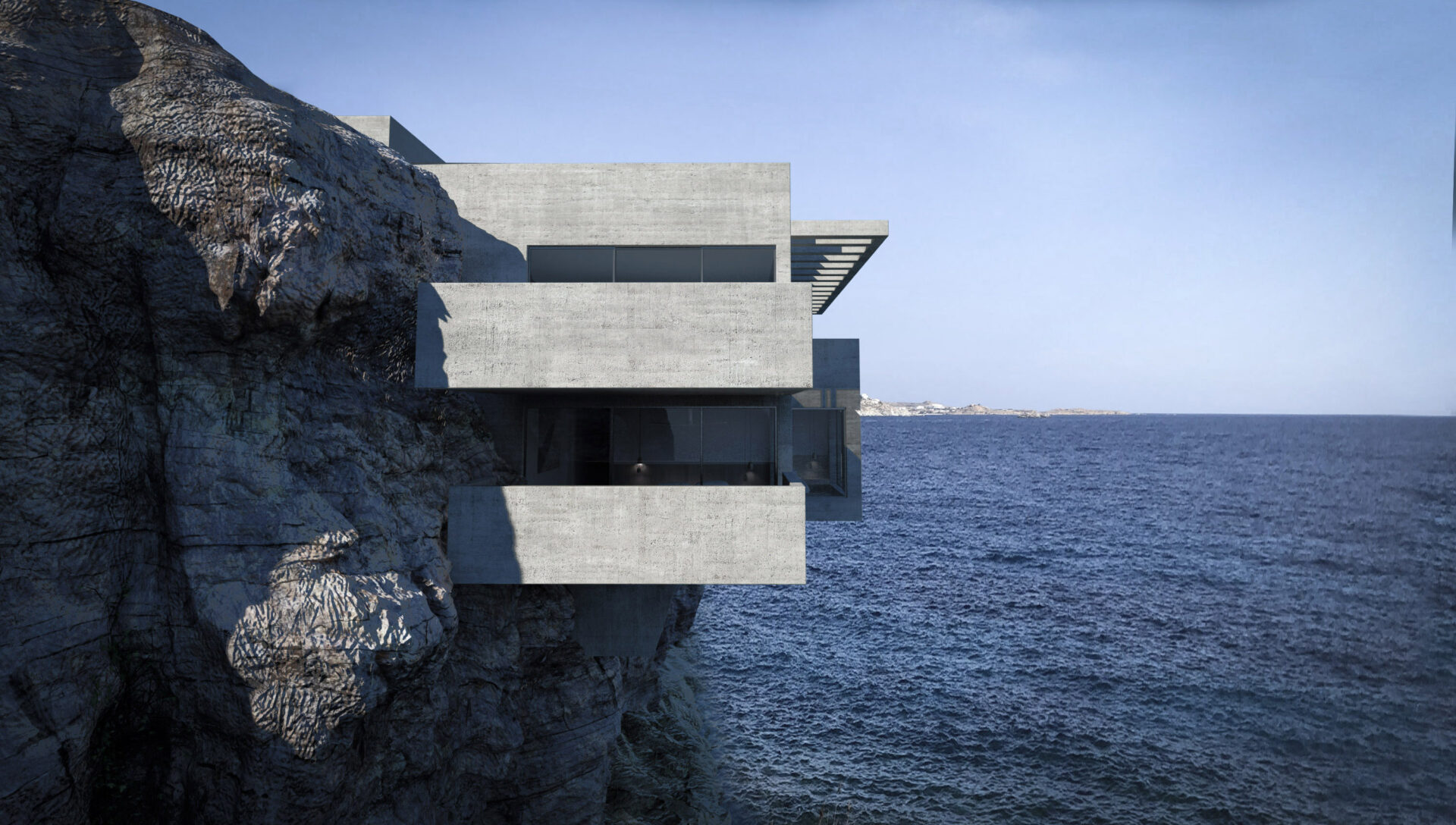 Cliffhanging house in Cyclades