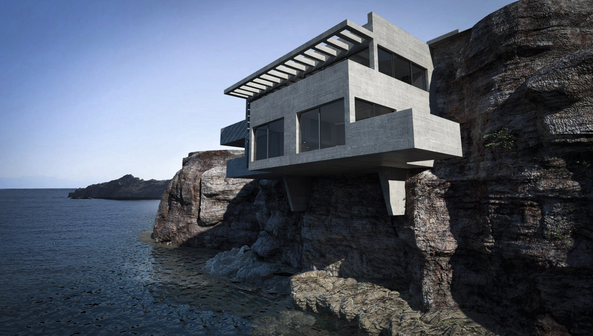 Cliffhanging house in Cyclades