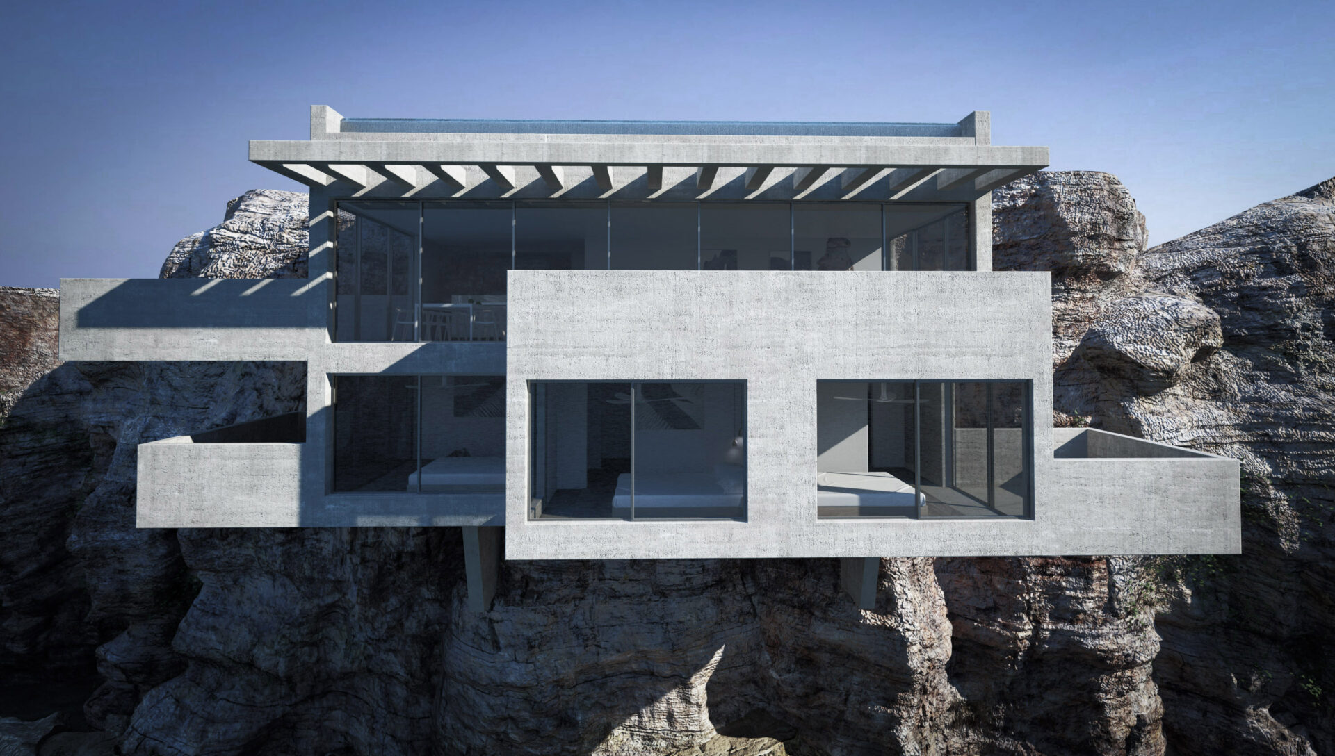 Cliffhanging house in Cyclades