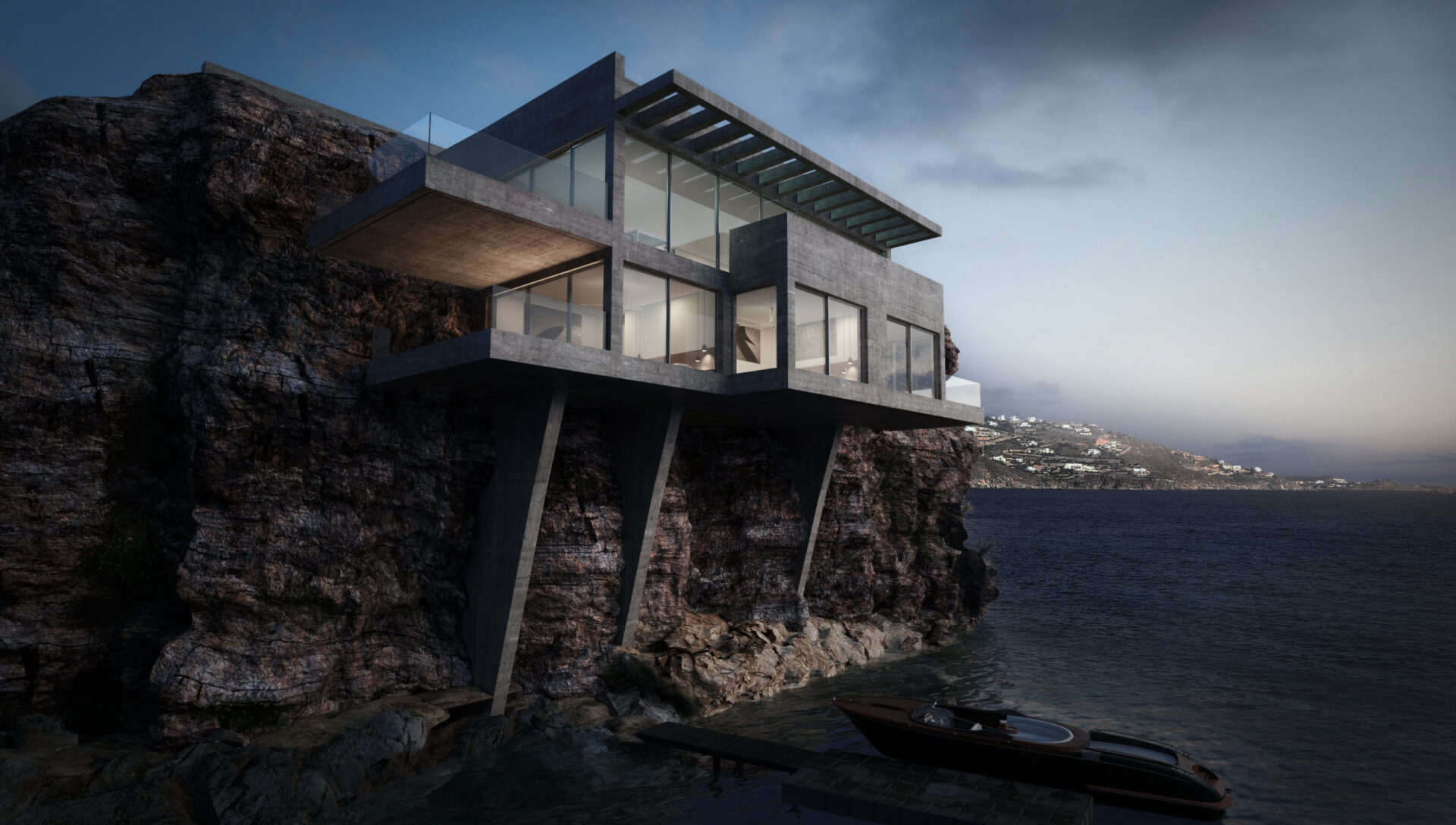 Cliffhanging house in Cyclades