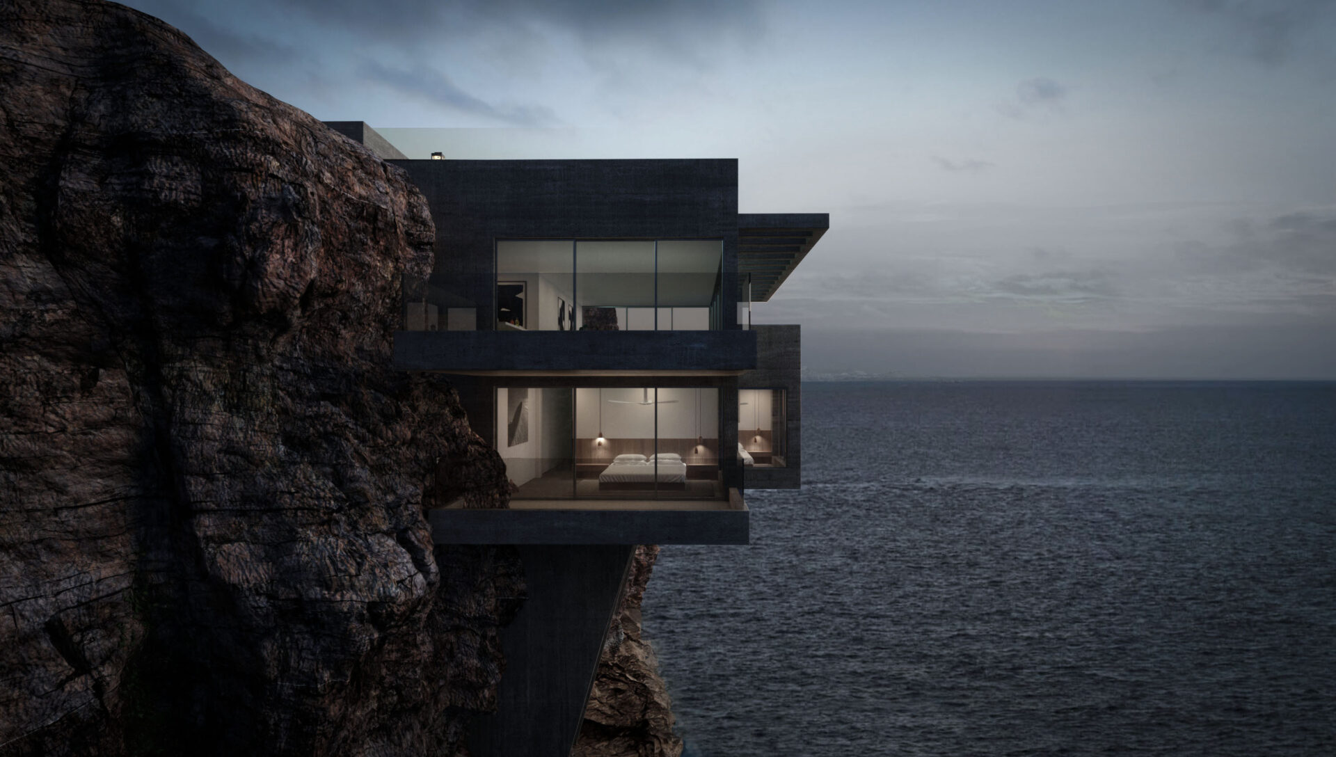 Cliffhanging house in Cyclades